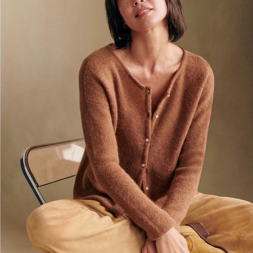 Sezane Gaspard Cardigan Camel XS - Picture 3 of 7
